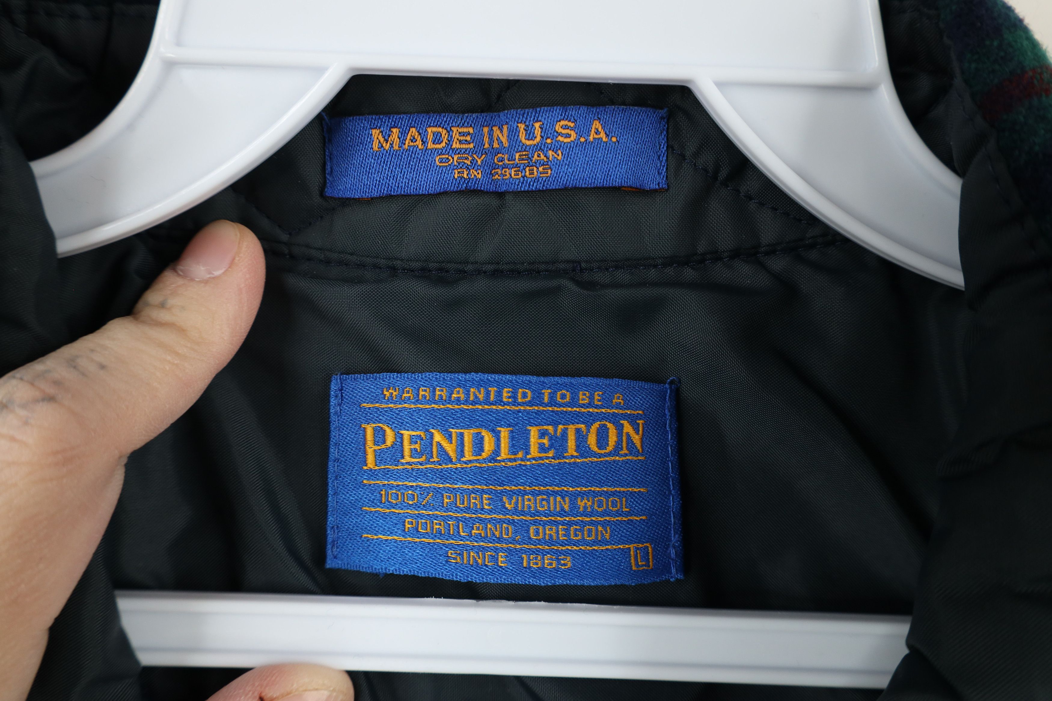 Pendleton × Vintage Vintage 90s Pendleton Wool Board Button Shirt Plaid USA Size US L / EU 52-54 / 3 - 8 Thumbnail