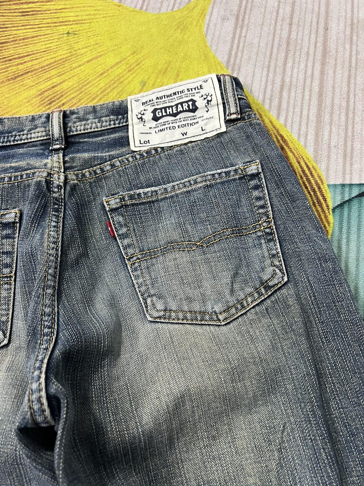 Japanese Brand Vintage GL Heart Faded Rusty Jean Very Rare Size US 30 / EU 46 - 12 Thumbnail