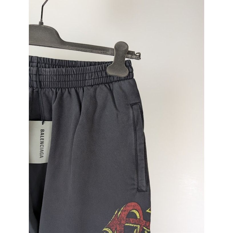 Balenciaga o1rshd1 Baggy Sweatpants / Trousers in Faded Black/Red Size US 32 / EU 48 - 5 Thumbnail