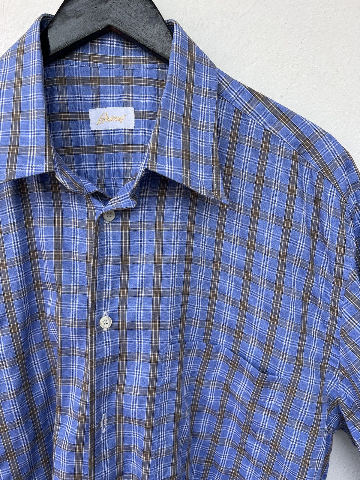 Brioni Brioni new Checked Cotton Shirt L Italy Size US XL / EU 56 / 4 - 11 Thumbnail