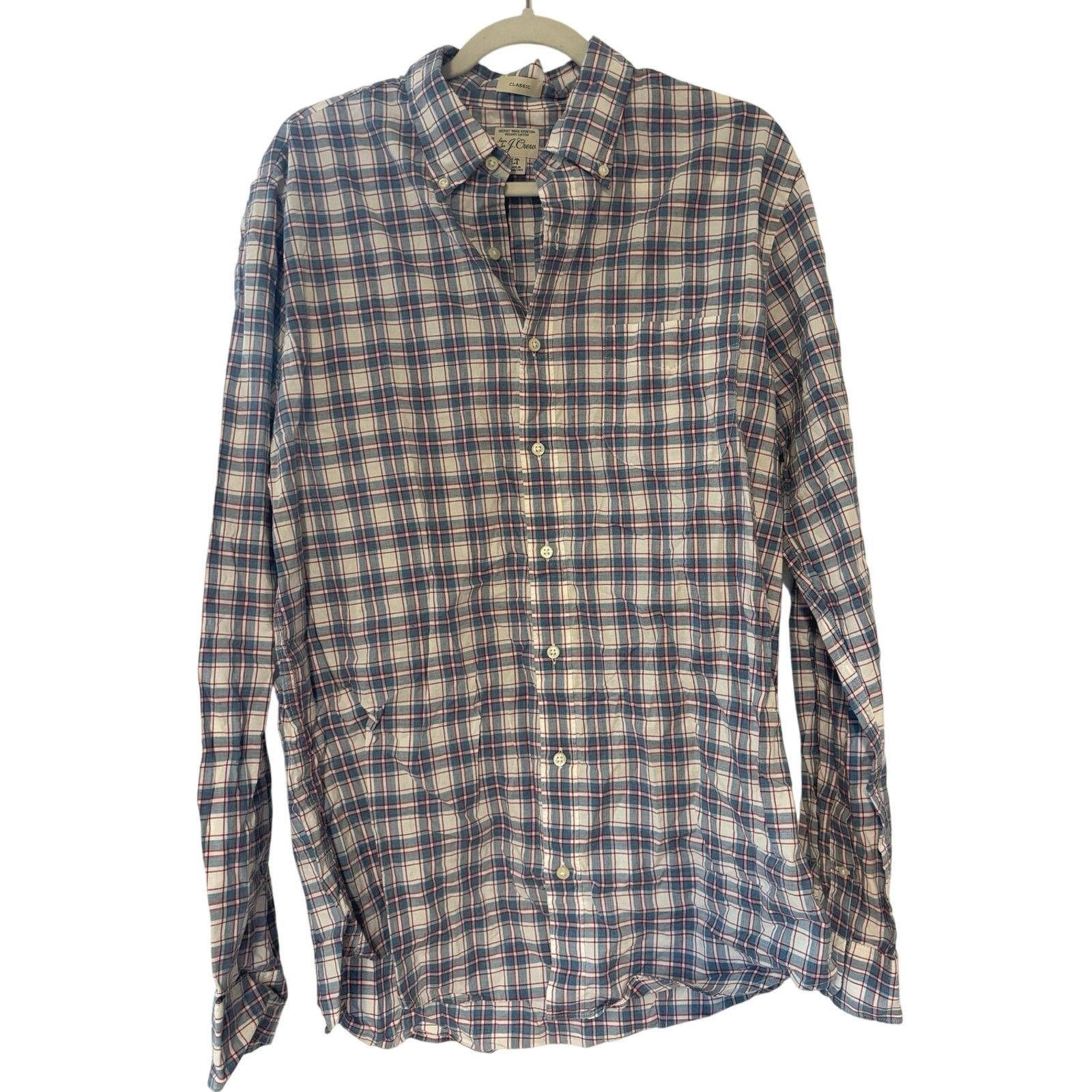 J.Crew NWOT J.Crew Tall Secret Wash Organic Plaid Shirt Size Large Size US L / EU 52-54 / 3 - 1 Thumbnail