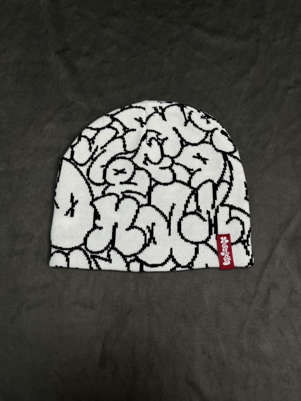 Rare Y2k Named Collective Graffiti Camo No Cuff Knit Beanie Hats