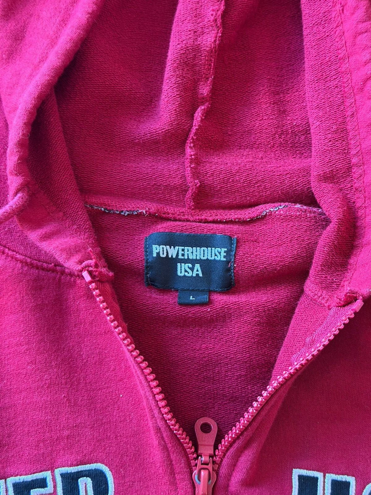 Vintage *RARE* 90s 00s POWERHOUSE GYM BOXY HOODIE ZIPUP FITNESS Size US L / EU 52-54 / 3 - 4 Thumbnail