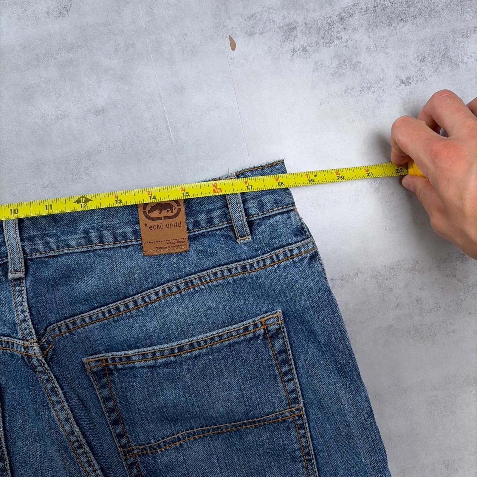 Ecko Unltd. Y2K Blue Ecko Unltd Grunge Baggy Distressed Denim Jeans Size US 36 / EU 52 - 6 Thumbnail