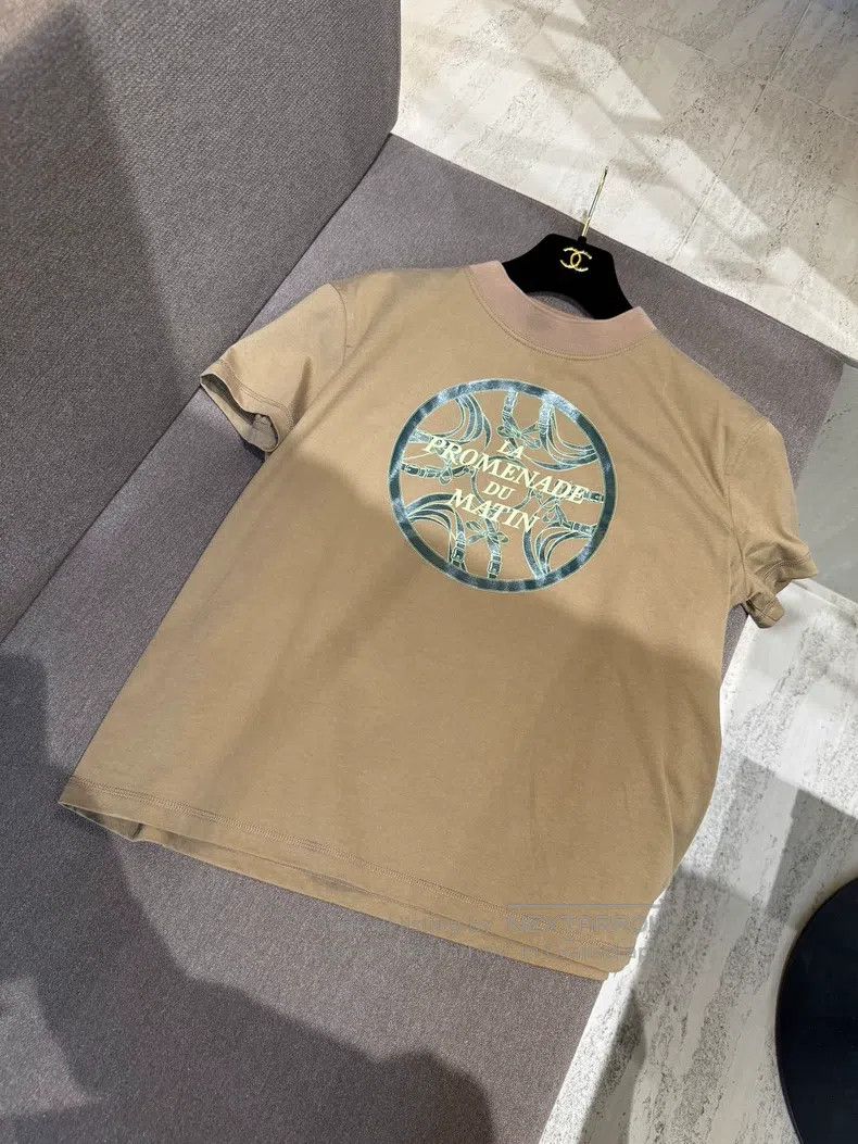 Hermes Hermes Short-sleeve T-shirt with Small Collar and Stamp Pr Size XXS / US 00 / IT 34 - 1 Thumbnail