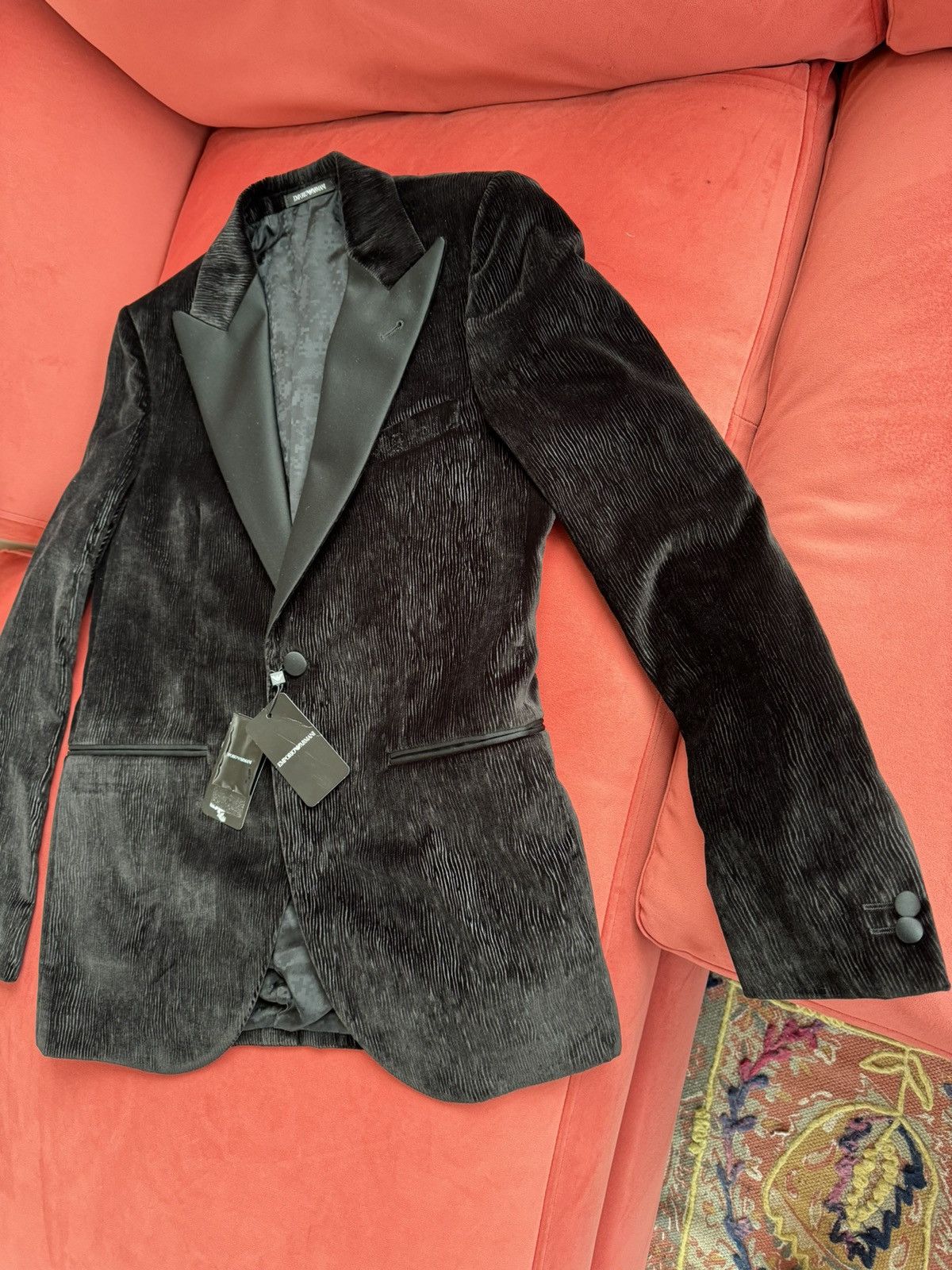 Emporio Armani Emporio Armani black velvet tuxedos, size 48 It, M int Size 48R - 3 Thumbnail