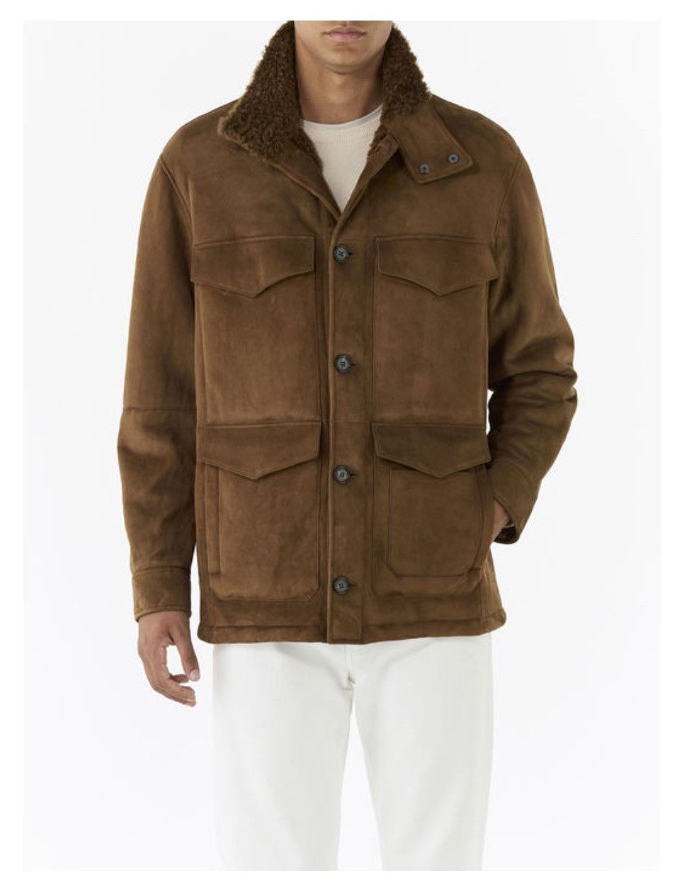 Loro Piana o1srvl11e1224 Shearling Field Jacket in Brown Size US M / EU 48-50 / 2 - 1 Thumbnail