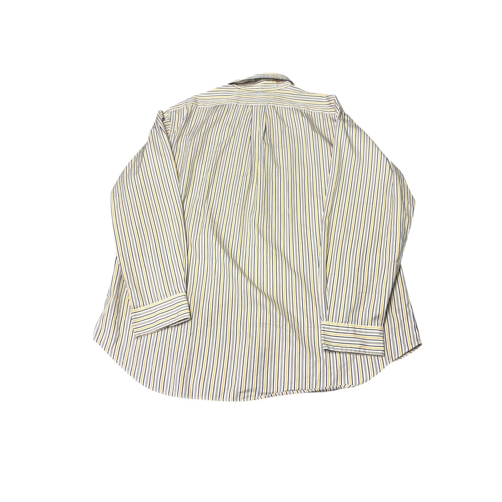 Ralph Lauren Ralph Lauren Classic Fit Mens XL Button-Up Shirt Yellow Navy Blue Striped Cotton Shirt Size US XL / EU 56 / 4 - 6 Thumbnail