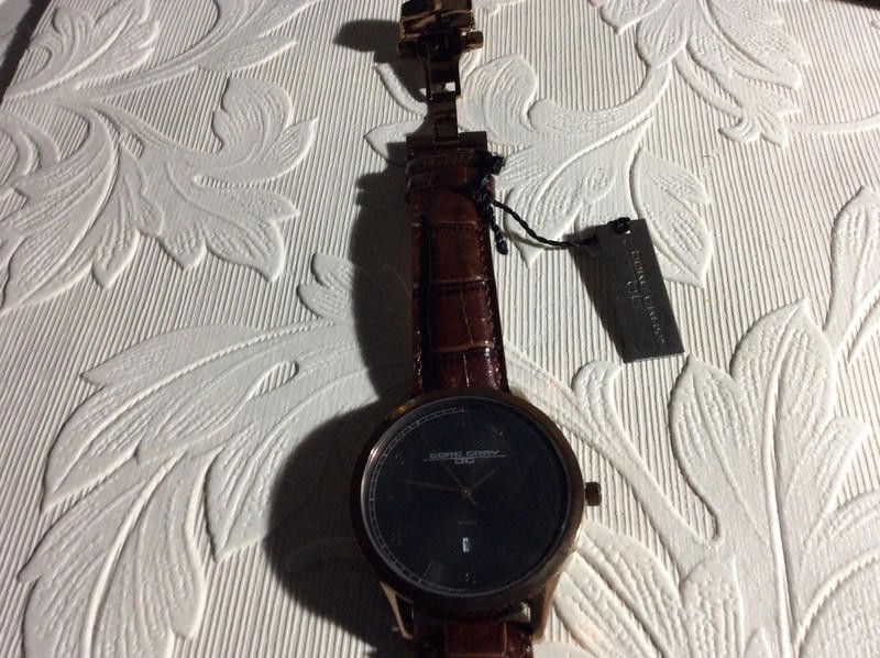 Designer Jorge Gray men's brown leather strap watch Size ONE SIZE - 7 Thumbnail