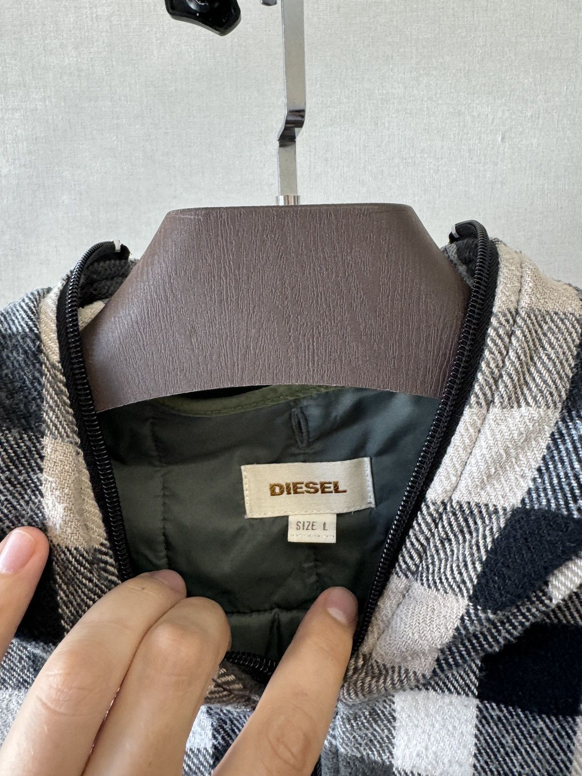 Diesel Diesel vintage y2k checkered flannel lined full zip jacket Size US L / EU 52-54 / 3 - 10 Thumbnail
