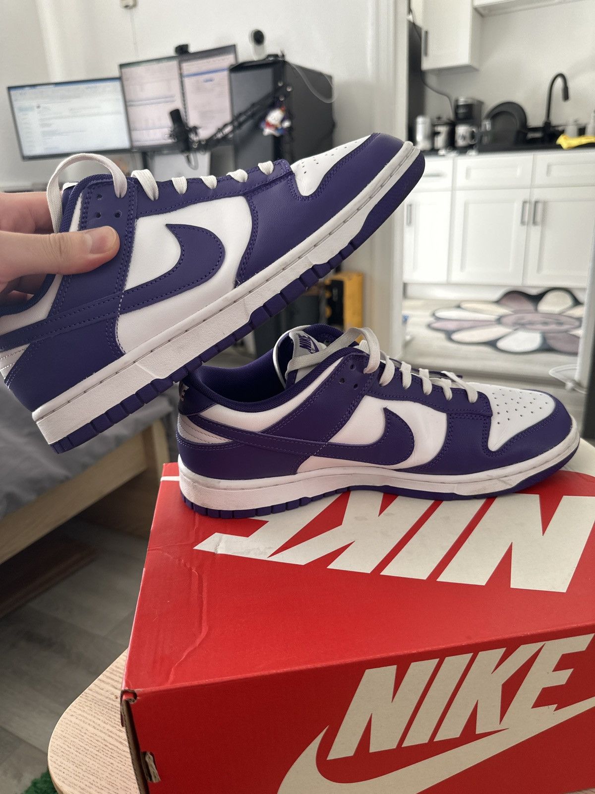 Nike Court Purple Dunk Lows Size US 10 / EU 43 - 3 Thumbnail