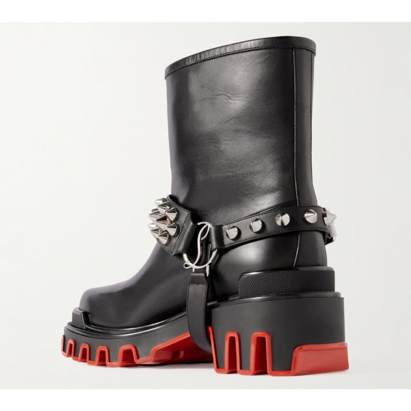 Christian Louboutin Christian Louboutin Dune Bike Spike Black Leather Platform Size US 9 / IT 39 - 19 Thumbnail