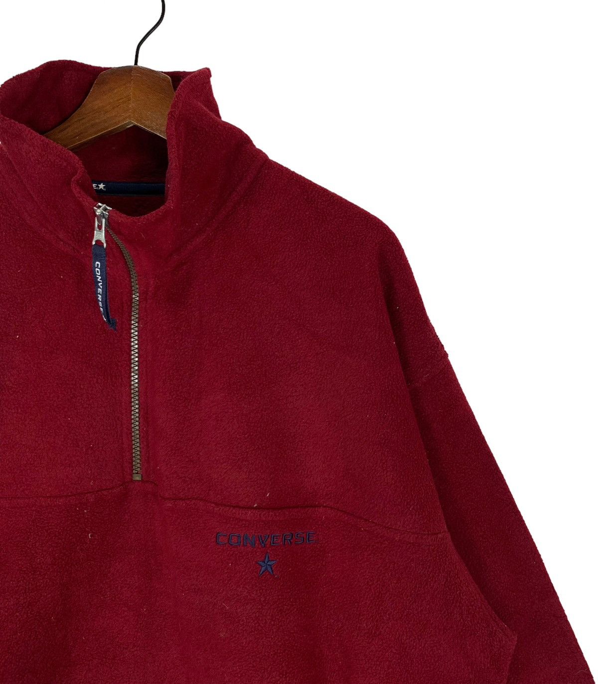 Converse × Vintage VINTAGE CONVERSE FLEECE HALF ZIP SWEATER Size US L / EU 52-54 / 3 - 3 Thumbnail