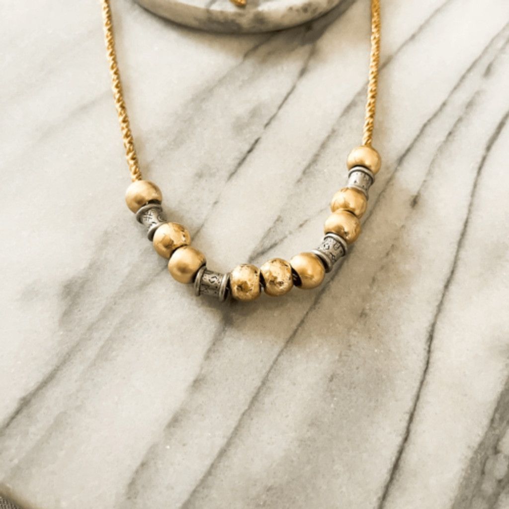 Jewelry Liz Claiborne Beaded Necklace Gold and Silver Toned Metals Size ONE SIZE - 2 Thumbnail