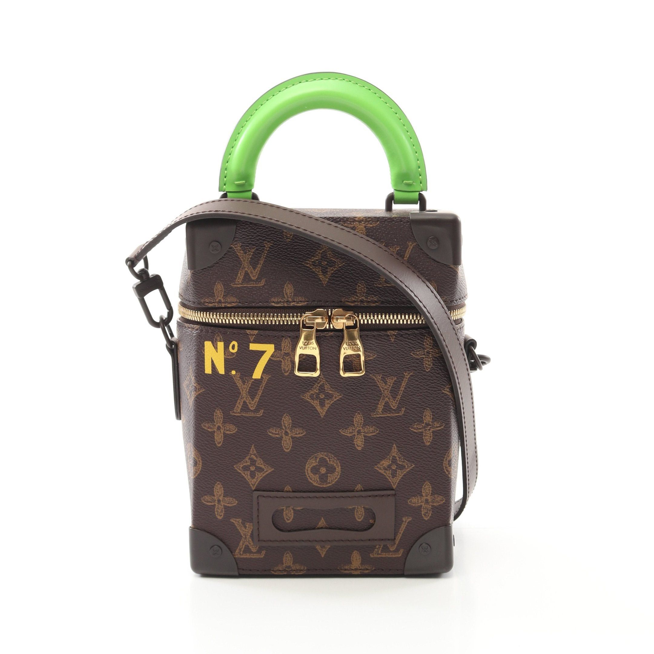 Louis Vuitton Louis Vuitton Vertical Box Trunk Monogram Handbag Leather Brown Light Green Size ONE SIZE - 1 Thumbnail