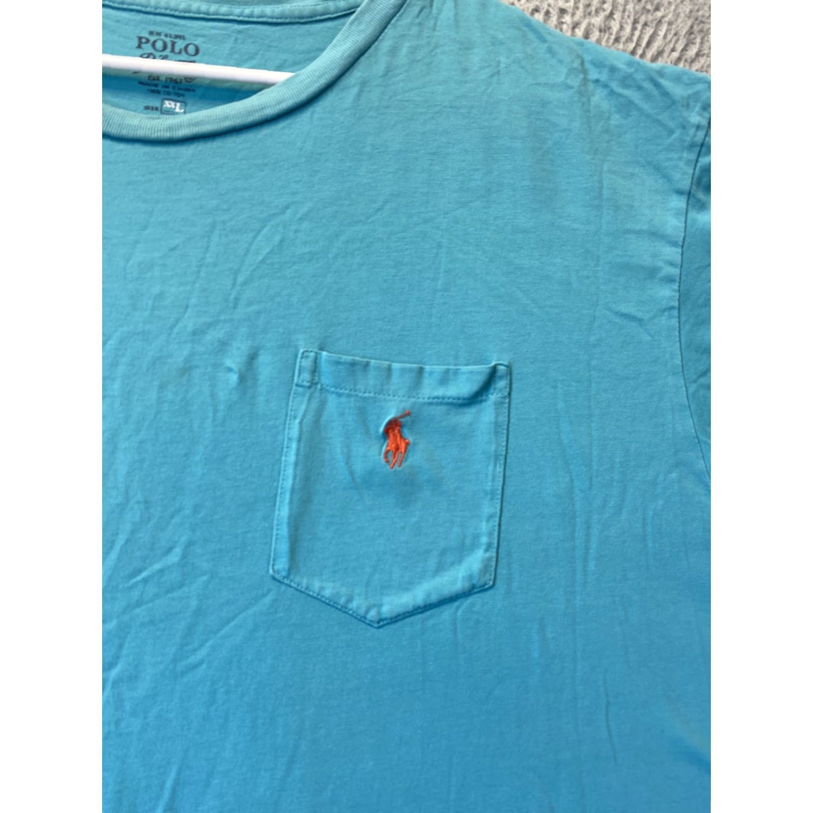 Vintage Polo Ralph Lauren T-Shirt Men 2XL Aqua Beach Short Sleeve Regular Mens Size US XXL / EU 58 / 5 - 2 Thumbnail