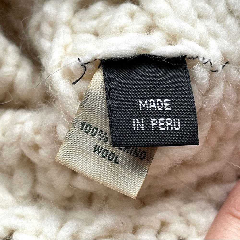 Vintage Handmade Peruvian Cable Knit Hooded Wool Full-Zip Cardigan Size M / US 6-8 / IT 42-44 - 7 Thumbnail
