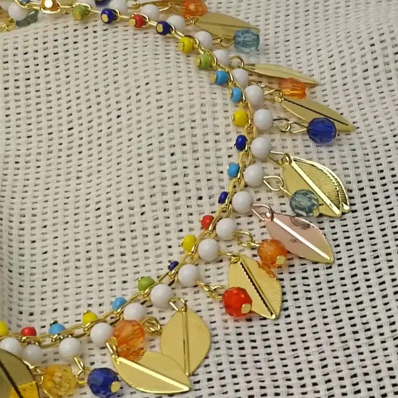 Jewelry Round Bead Rhinestone Multicolor Punk Waist Pants Chain Size ONE SIZE - 2 Thumbnail