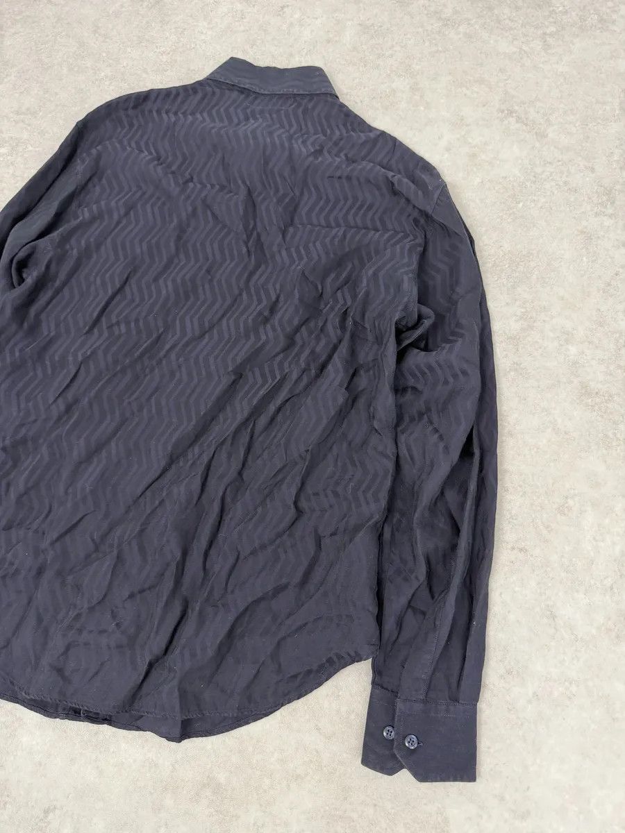 Emporio Armani 1990s Emporio Armani Navy Wavy Lined Shirt Size US M / EU 48-50 / 2 - 8 Thumbnail
