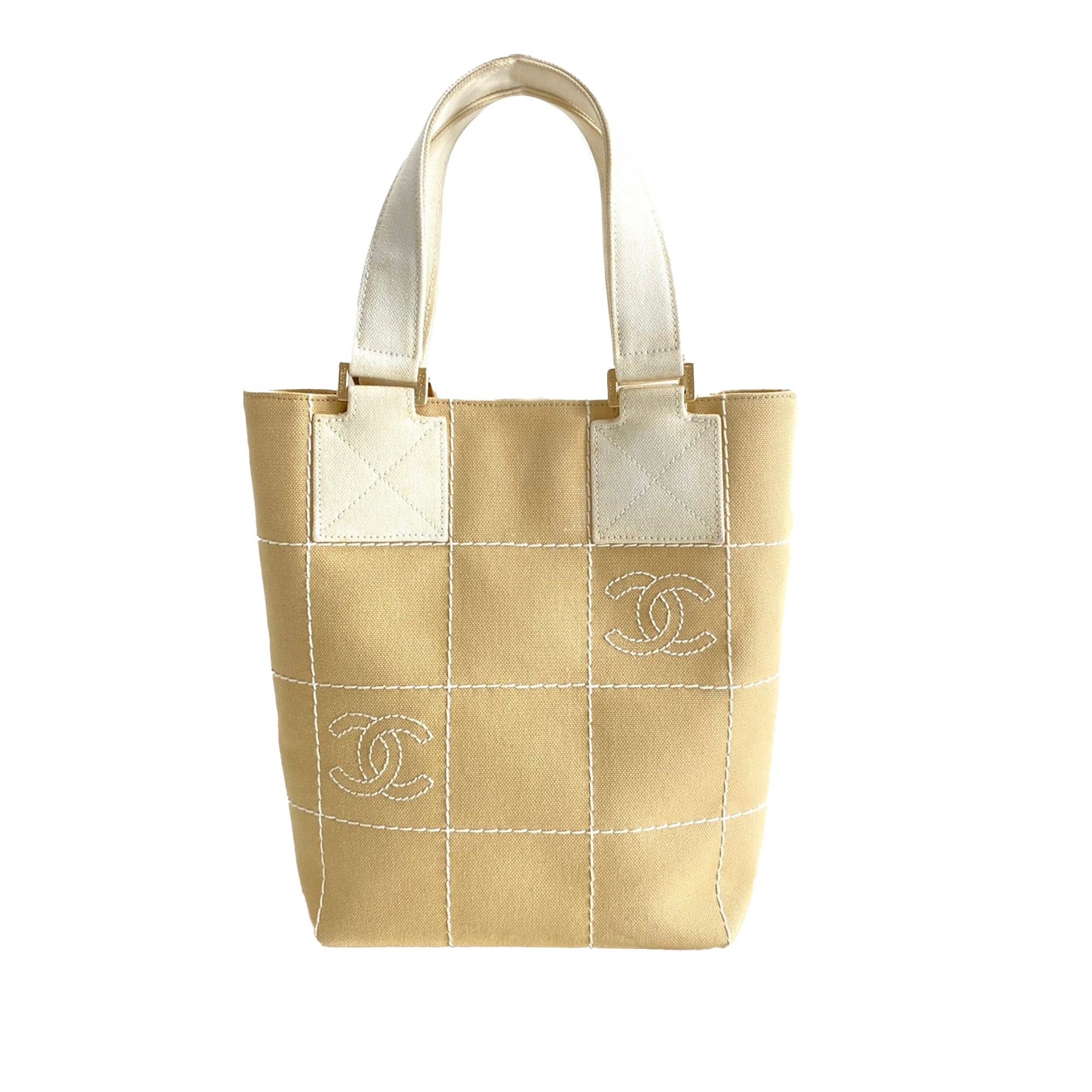 image of Chanel Cc Choco Bar Canvas Handbag in Brown, Women's