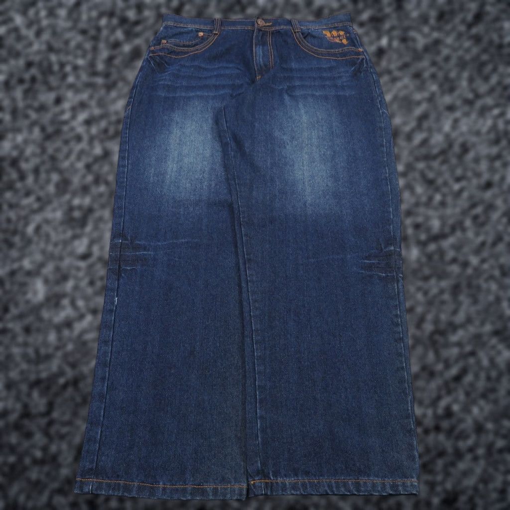 Vintage VTG Makaveli Jeans Men 38x32 Baggy Pipes Embroidered Grunge Skater Tupac 90s Rap Denim Jeans Mens 90s Hip Hop Baggy Size US 38 / EU 54 - 1 Thumbnail
