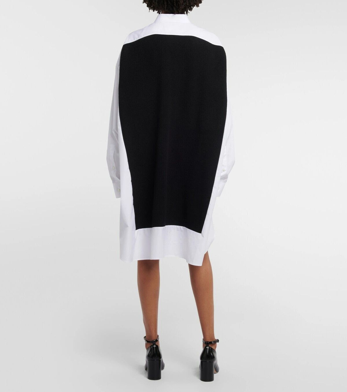 Maison Margiela o1y0625 Midi Dress in Black/White Size S / US 4 / IT 40 - 4 Thumbnail