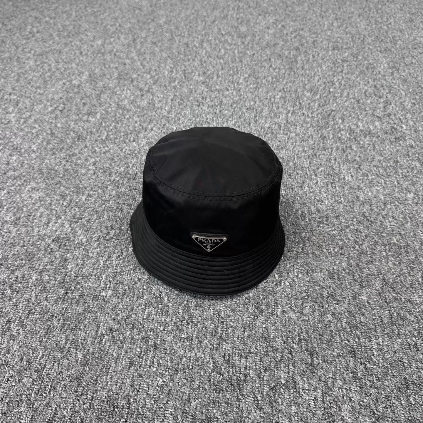 Prada Prada Black Recycled Nylon Tri Logo Bucket Hat M Size ONE SIZE - 2 Thumbnail