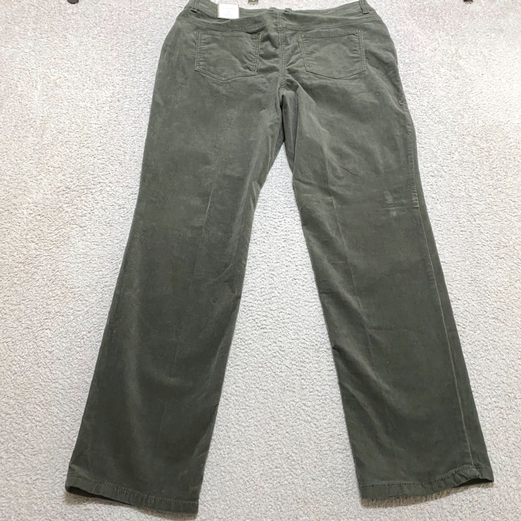 Vintage Chicos Jeans Green Corduroy Straight High Rise 12 Regular Women's NWT Jeans Boys Girls Mens Size 34" / US 12 / IT 48 - 2 Thumbnail