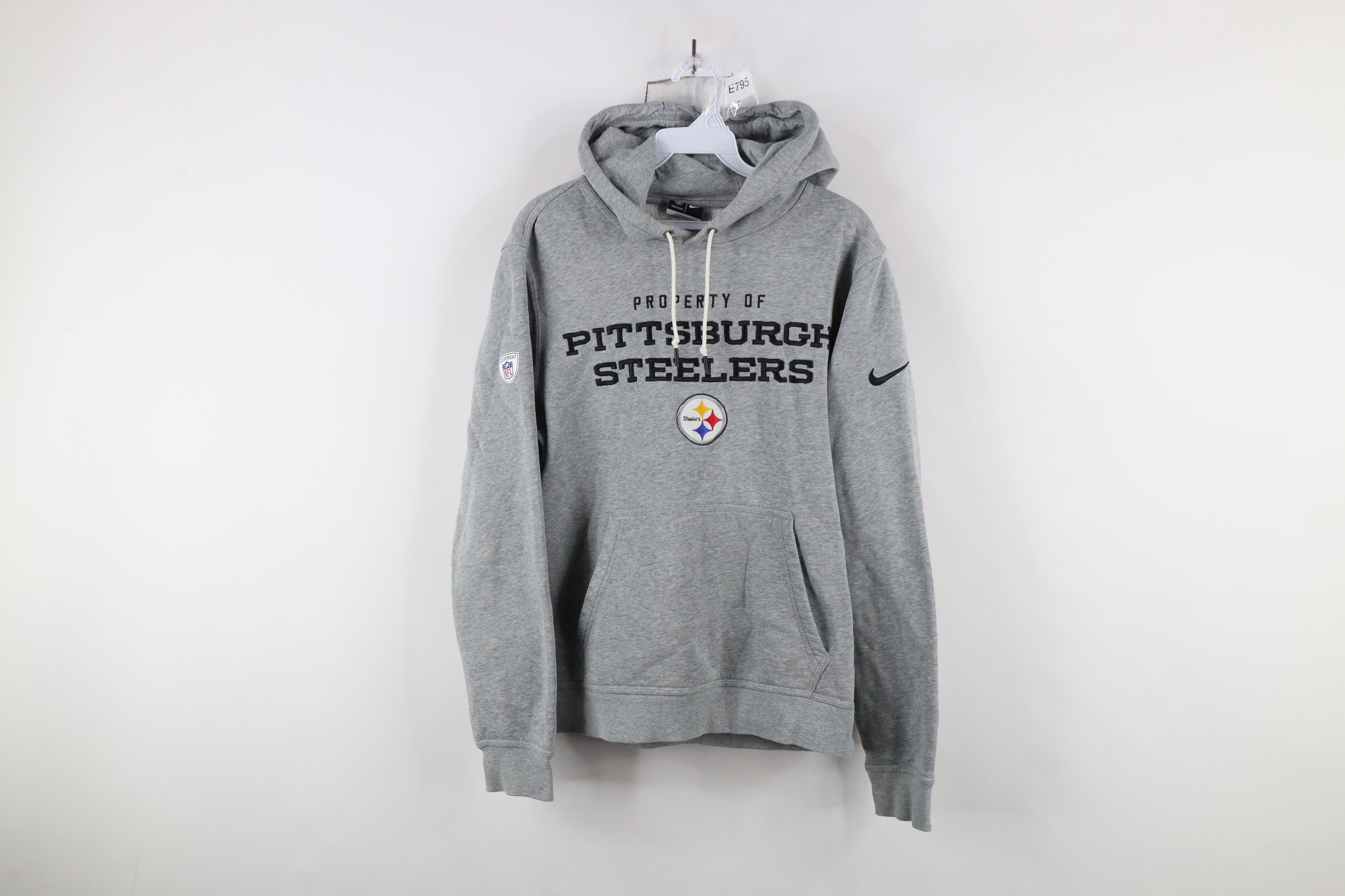 Nike × Vintage Nike NFL Training Pittsburgh Steelers Football Hoodie Gray Size US S / EU 44-46 / 1 - 1 Thumbnail