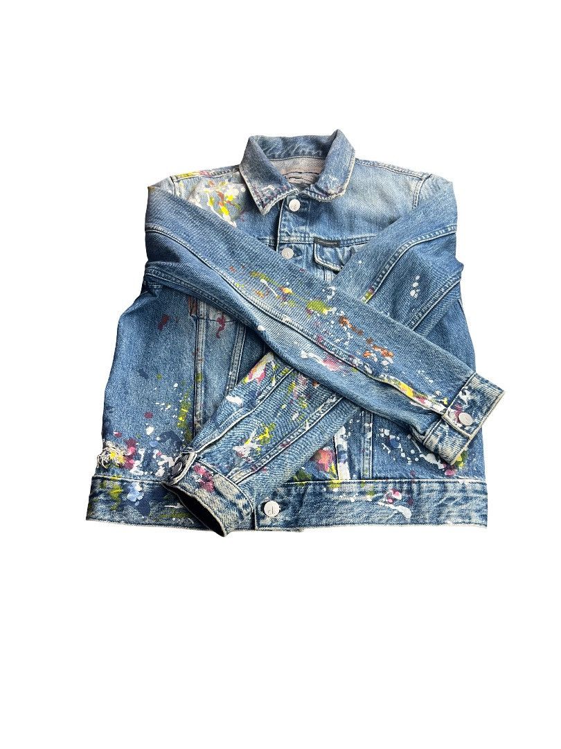 Calvin Klein Calvin Klein Jeans Paint Splatter Denim Jacket (Medium) New Size US M / EU 48-50 / 2 - 4 Thumbnail