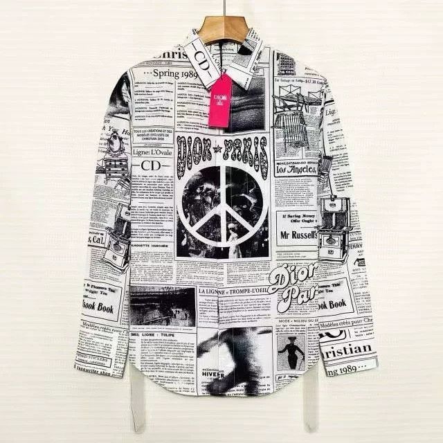 Dior Dior Men's Newspaper Series Shirt Jacket Size US XXS / EU 40 - 1 Thumbnail