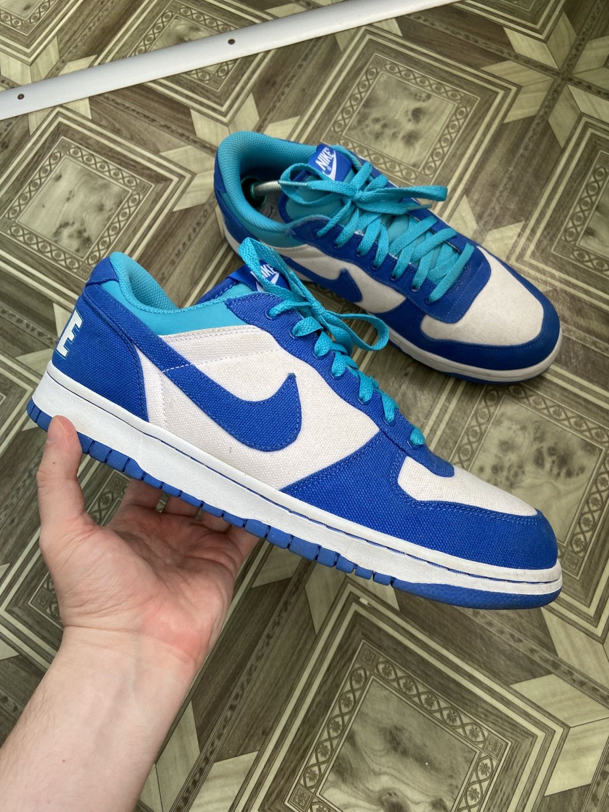 Nike × Vintage Nike Dunk Low "Blue Canvas" (255152-100, US12 / EUR46) Size US 12 / EU 45 - 1 Thumbnail
