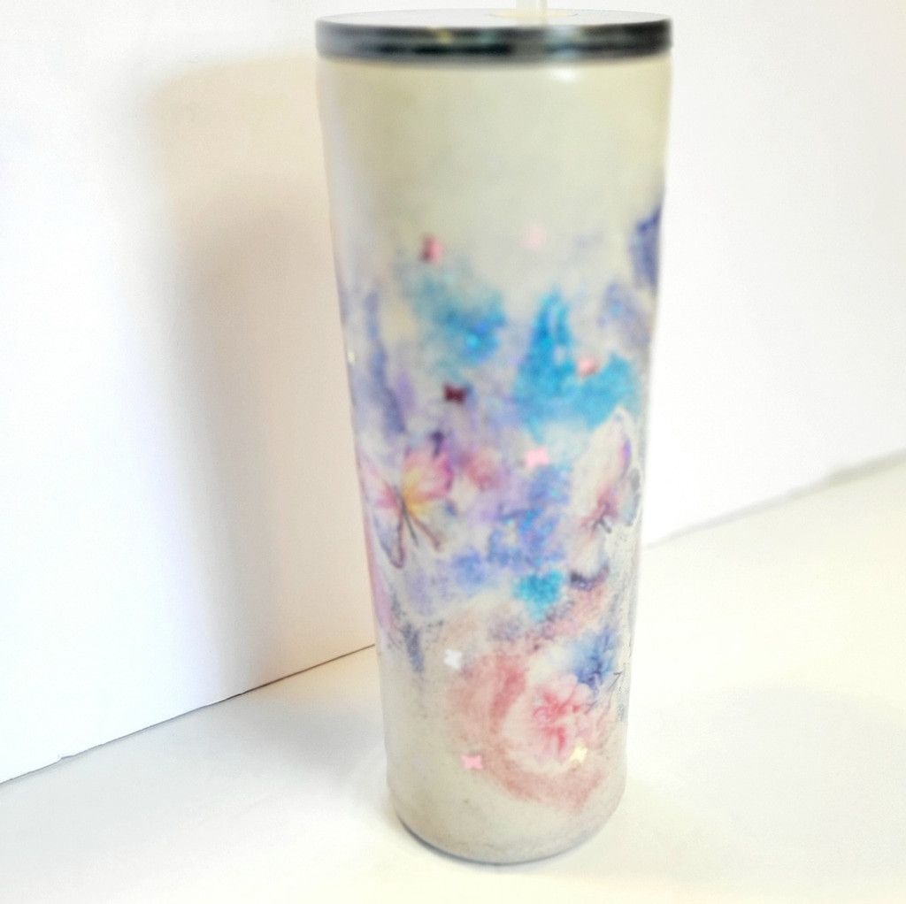 Handmade Hand Crafted Ozark Trail 30 Oz Floral Butterfly Tumbler Size ONE SIZE - 6 Thumbnail