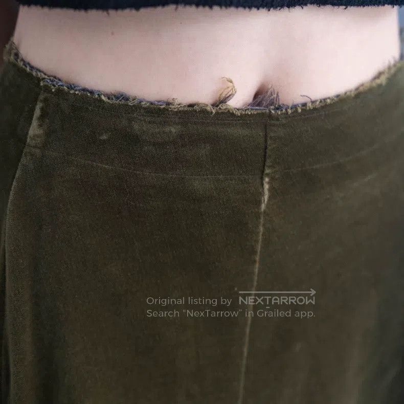 Comme des Garcons Comme Des Garcons Moss Green Velvet Skirt Size 23" - 4 Thumbnail