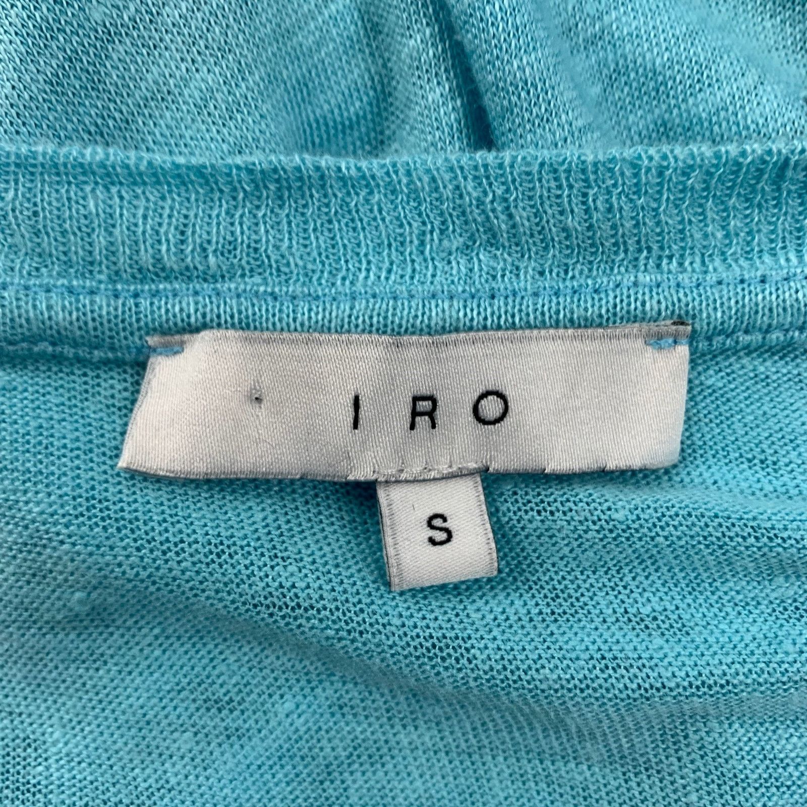 Iro IRO Size S Clay Blue Aqua Distressed Linen Crew Neck T-shirt Size US S / EU 44-46 / 1 - 4 Thumbnail