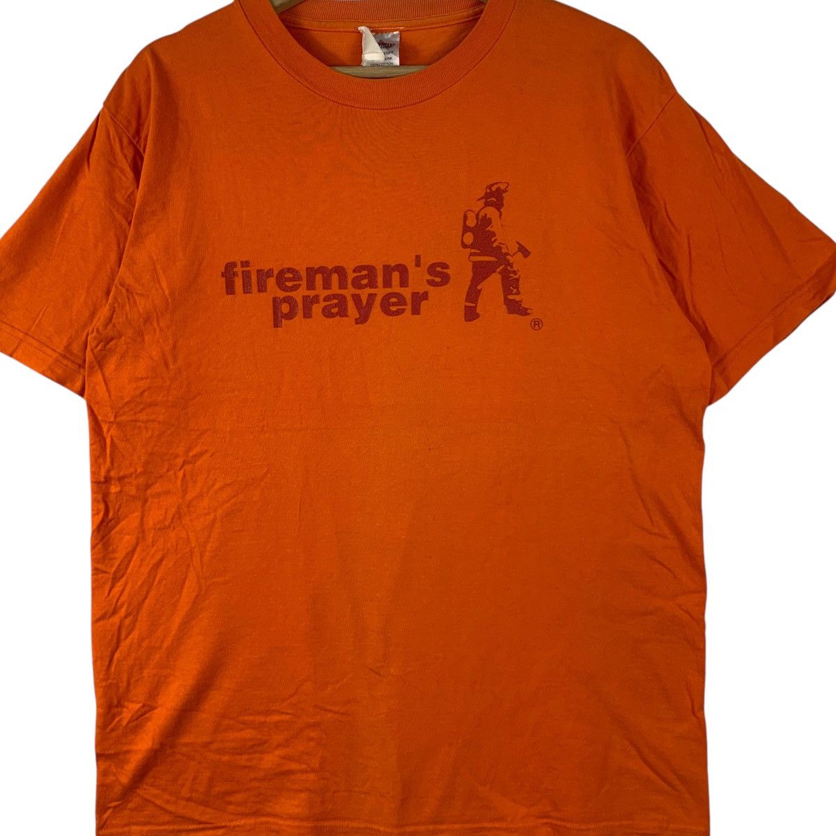 Vintage FIREMAN’S PRAYER Poem Song Unsung Hero Tee Shirt