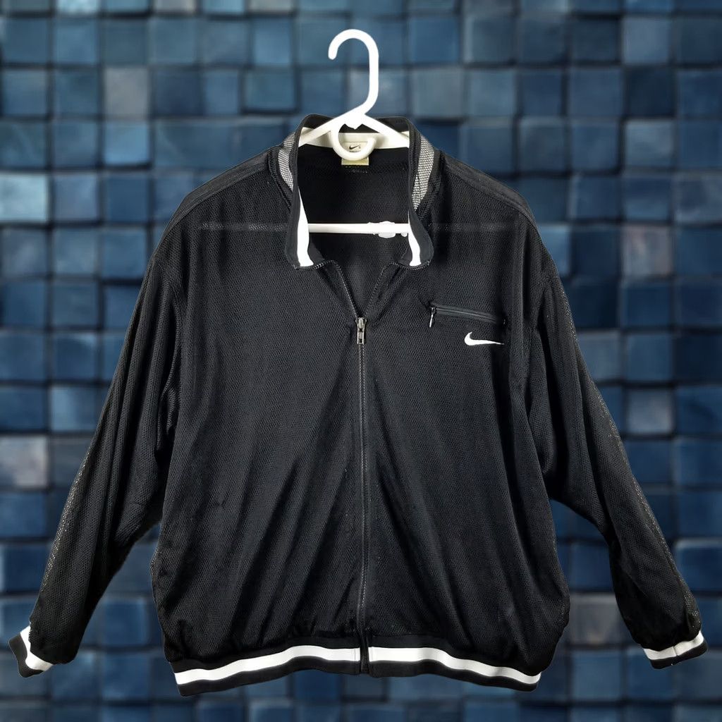 Nike VTG Nike Womens Check Sheer Full Zip Crop Jacket Medium 8-10 Sewn Center Swoosh Size M / US 6-8 / IT 42-44 - 1 Thumbnail