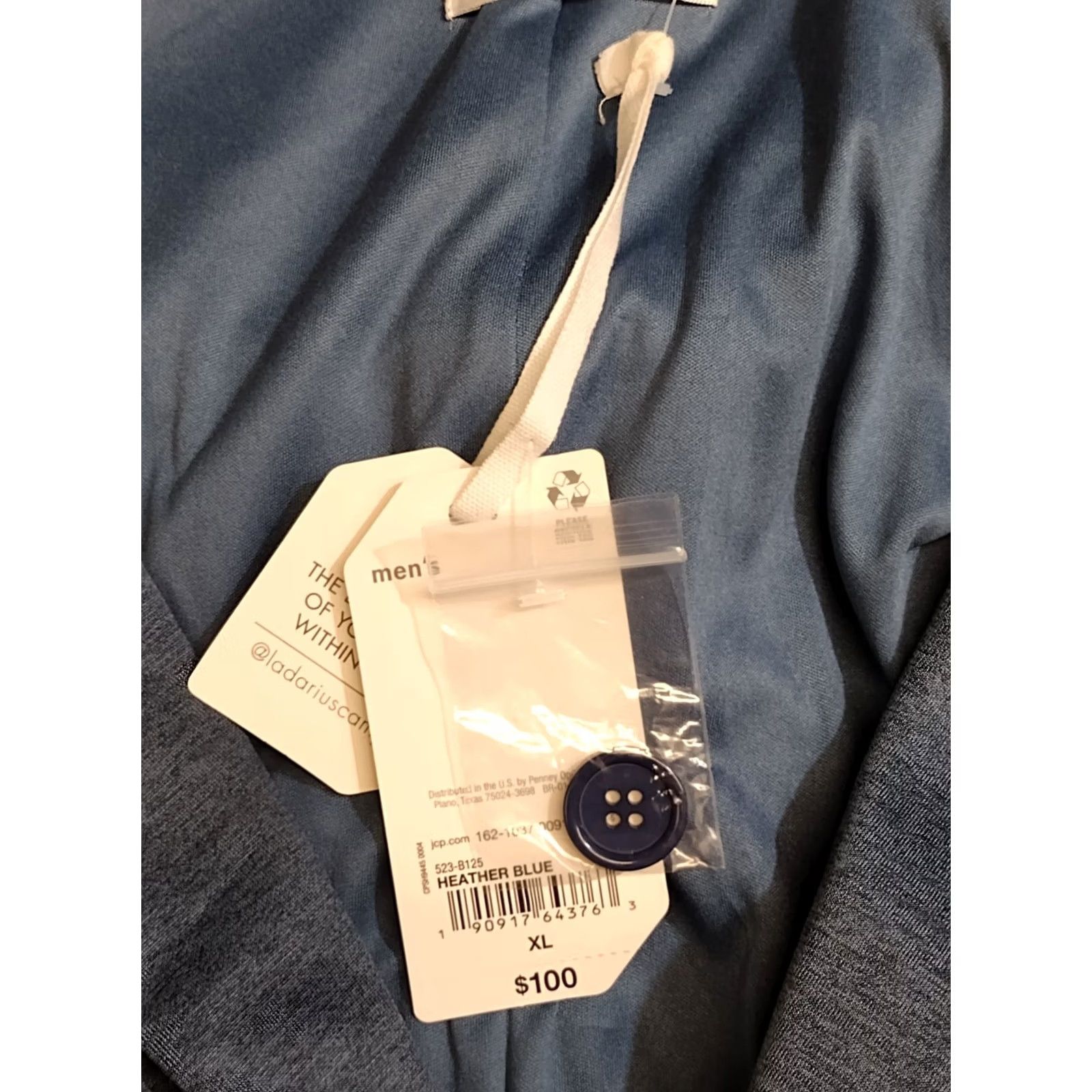 Vintage Stylus X LaDarius Campbell Lightweight Jacket Blazer Heather Blue XL Men Blazer Solid 23 Chest Regular Front Two-Button Size 46R - 6 Thumbnail