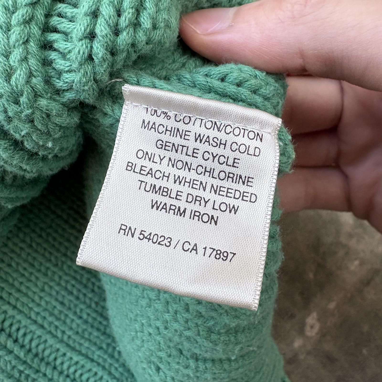 Old Navy Vintage Y2K Old Navy Light Green Cable-Knit Cardigan Sweater Size XL / US 12-14 / IT 48-50 - 5 Thumbnail