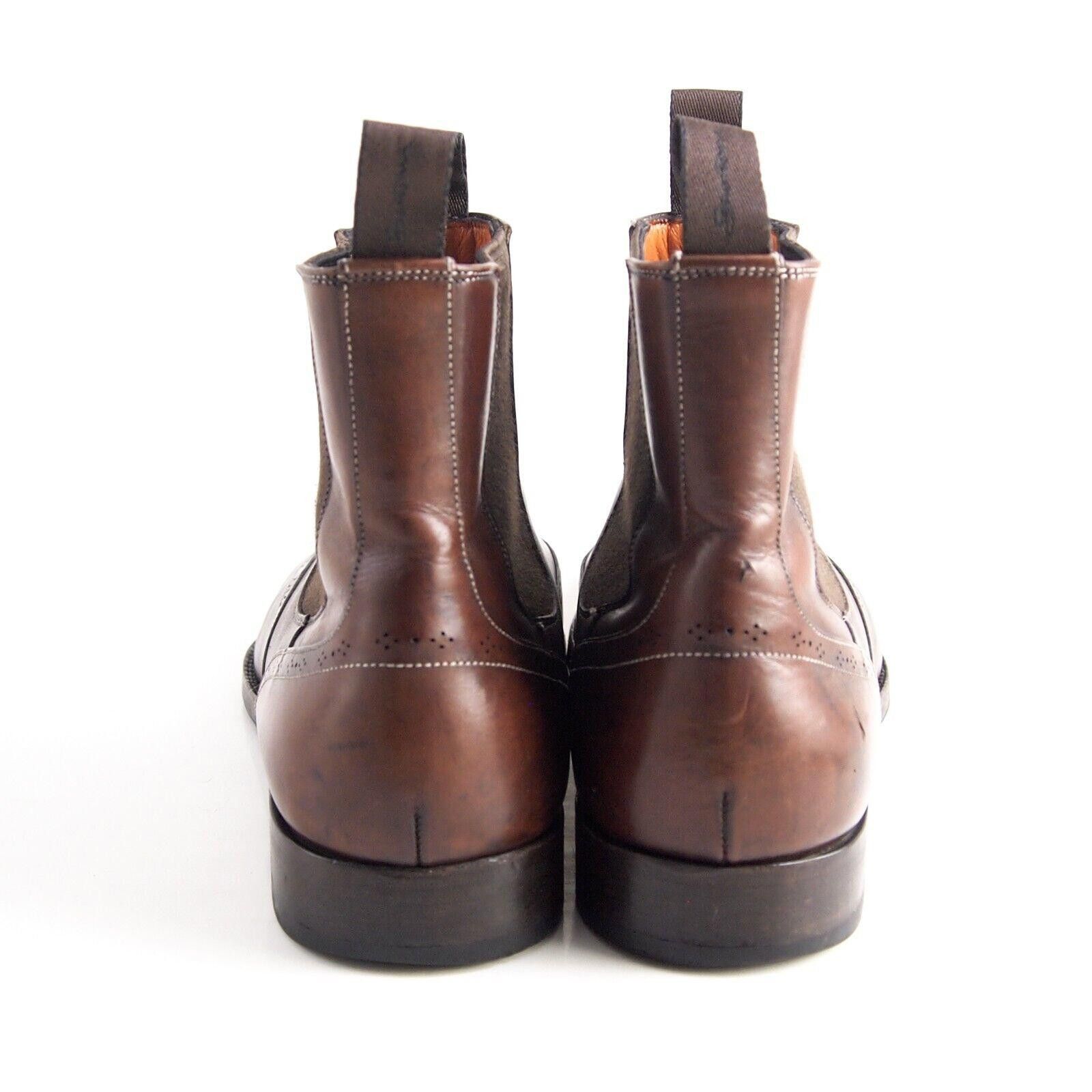 Santoni Santoni Chelsea Boots Brown Leather Mens US 10.5 EU 43.5 Size US 10.5 / EU 43-44 - 6 Thumbnail