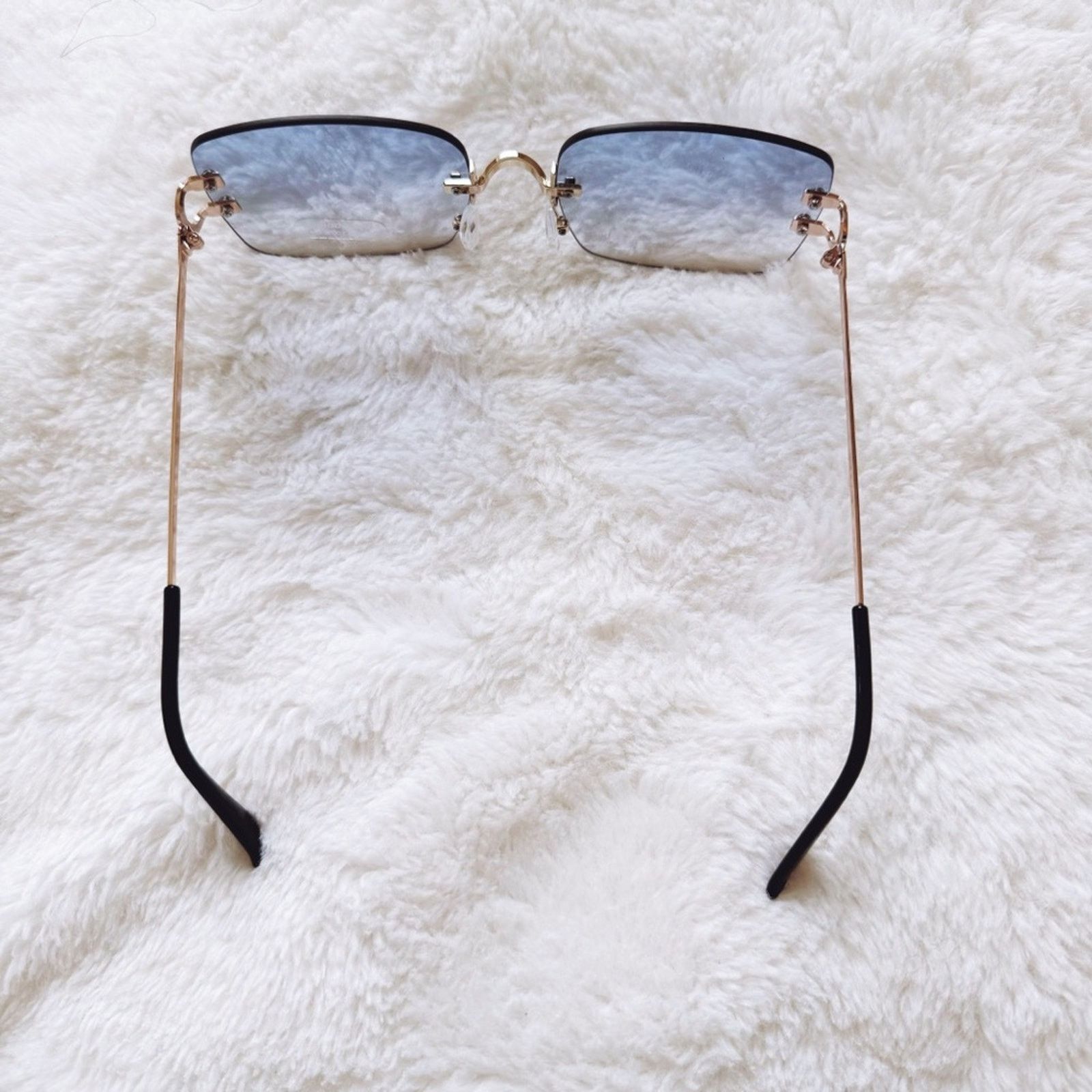 Other Laurel Clear Blue Rimless Sleek Sunglasses Size ONE SIZE - 8 Thumbnail