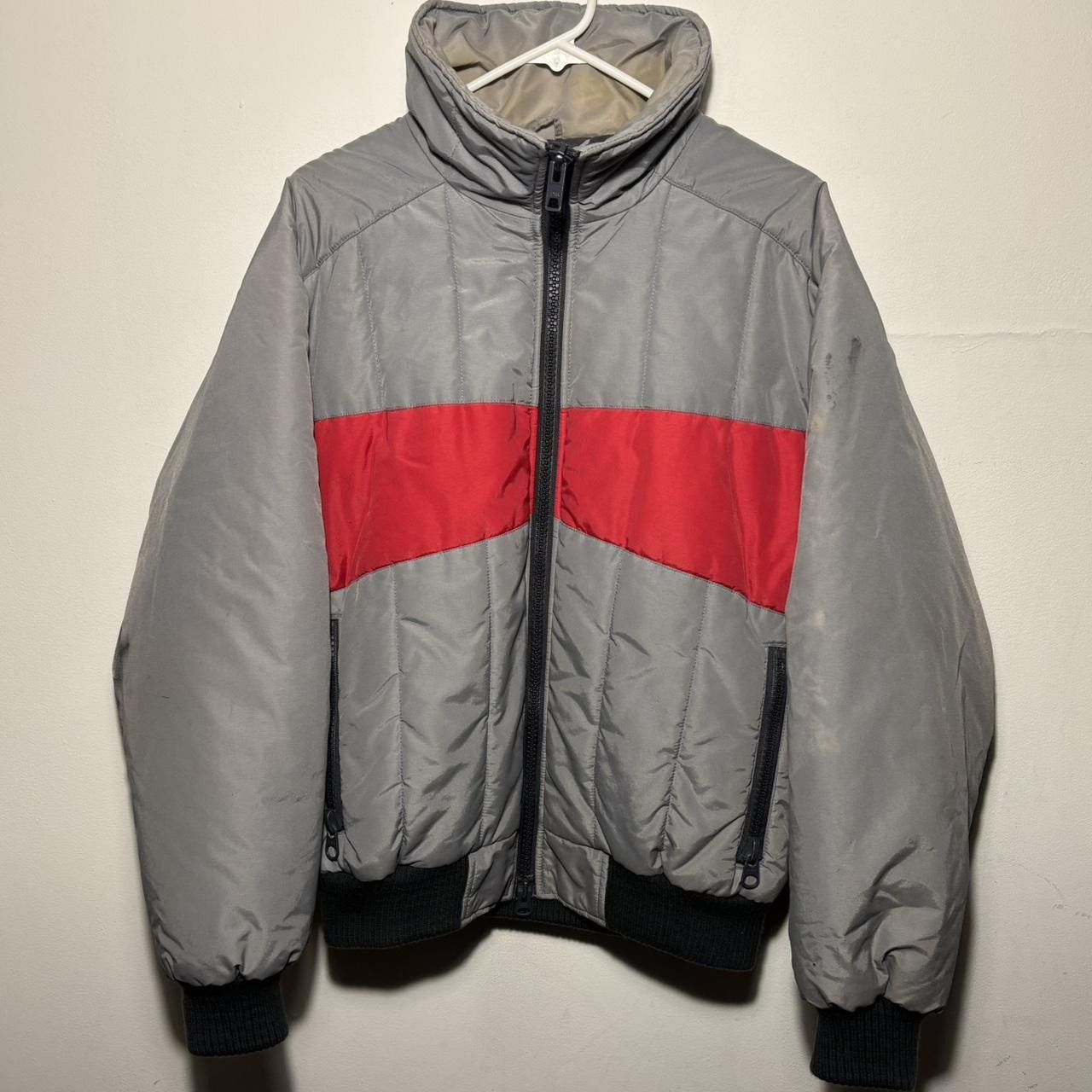 Vintage Early 2000s Eagle Pass Grey and Red Puffer Down Jacket Size US L / EU 52-54 / 3 - 1 Thumbnail
