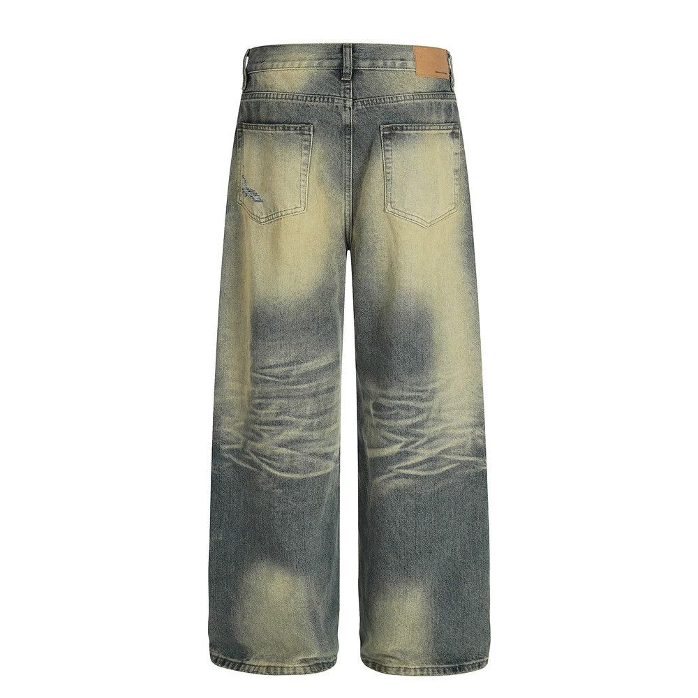 Vintage Men's retro ripped straight washed distressed loose jeans Size US 32 / EU 48 - 2 Thumbnail
