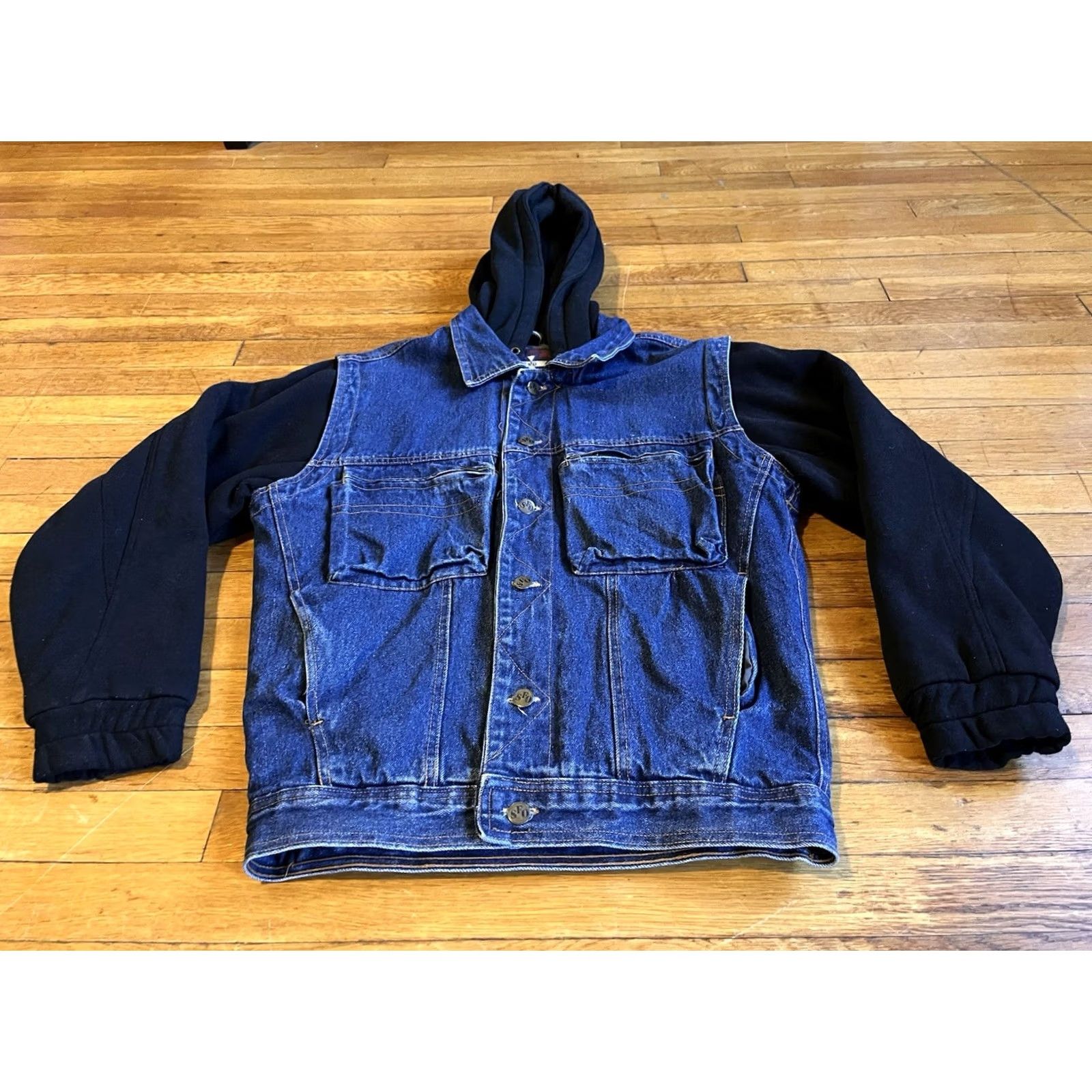 Denime VINTAGE Santa Fe Outback Denim Jacket Shirt Mens Small Blue Quilt Lined 90s Size US S / EU 44-46 / 1 - 2 Thumbnail