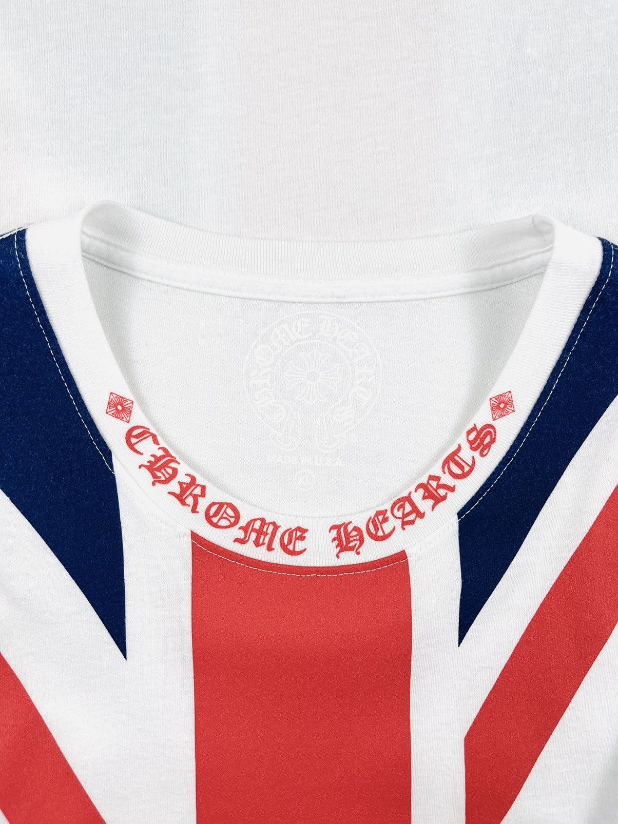 Chrome Hearts Neck Logo SS Tee ★Union Jack England Flag★ Chrome Hearts Limited Edition British Flag T-shirt M | eBay