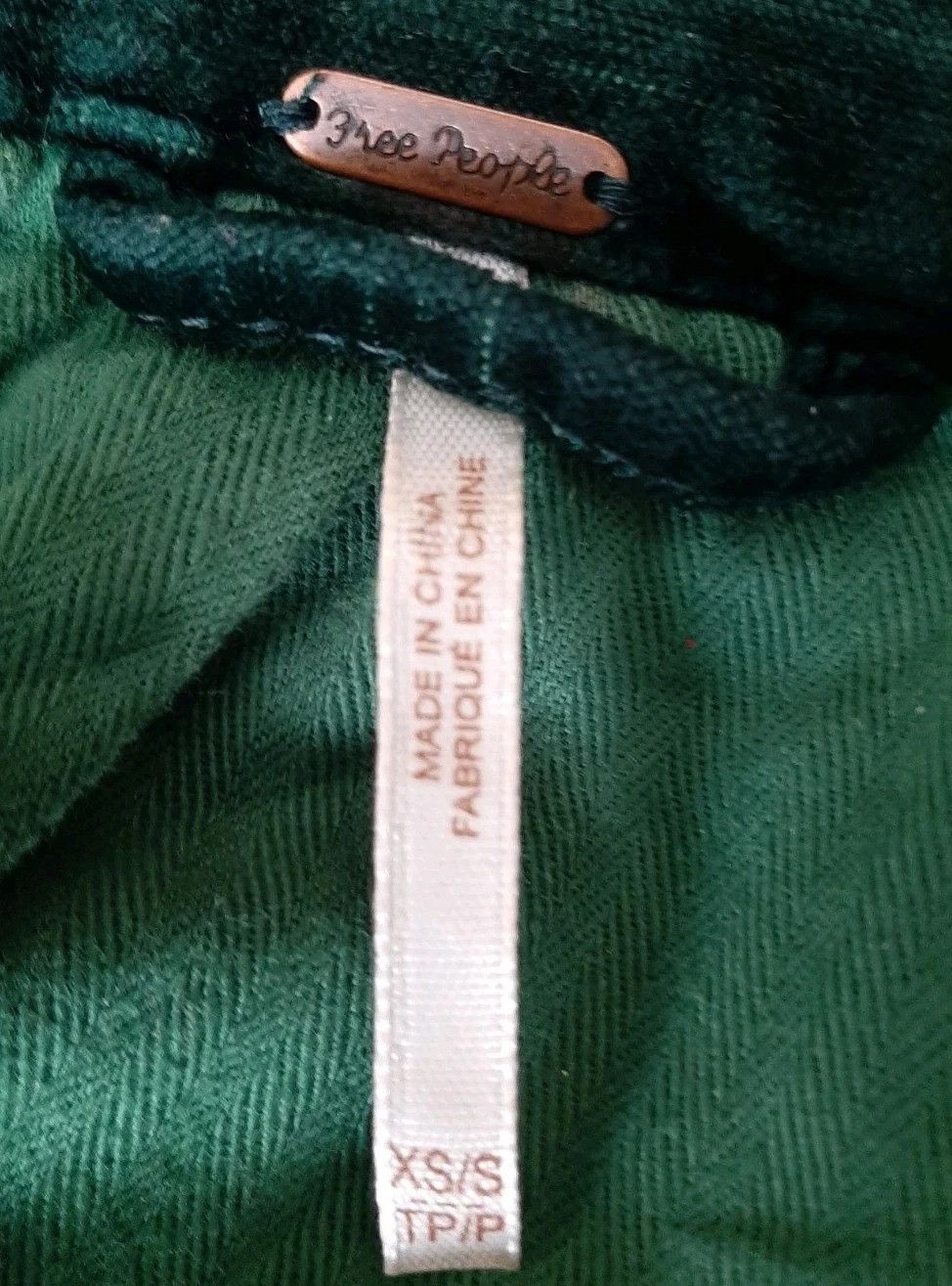 Free People Free People Jacket Green Velvet Trucker Full Zip Oversized Size XS / US 0-2 / IT 36-38 - 11 Thumbnail