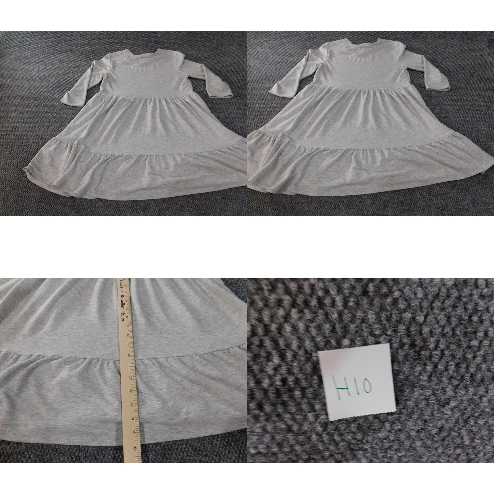 Vintage Crown & Ivy Dress Sundress A-Line Shirt Dress Knee Length Gray Womens Medium 3/4 Sleeve Bell Strap Rayon Polyester Stretch Casual Vintage No Size M / US 6-8 / IT 42-44 - 8 Thumbnail