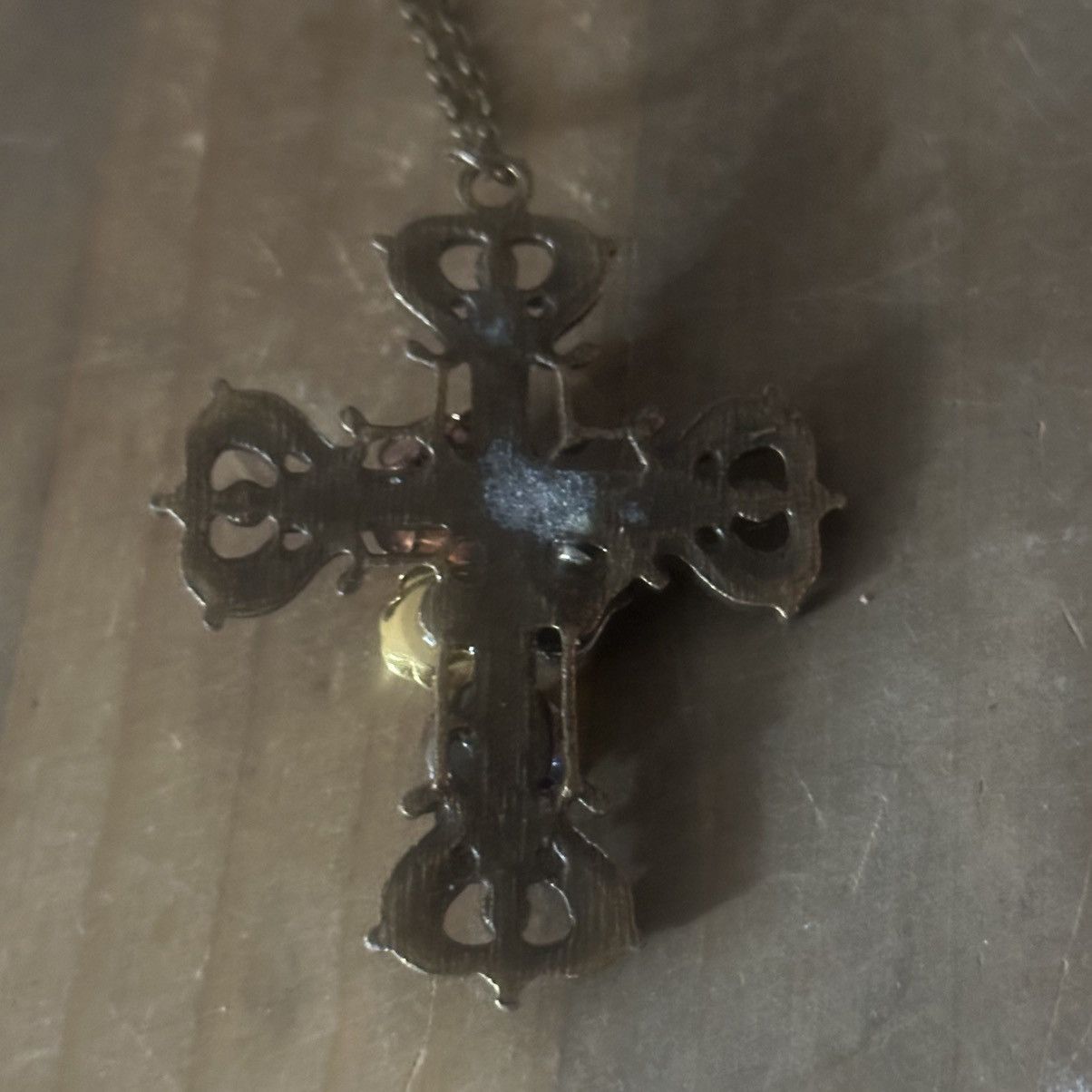 Other Bronze tone floral and skull gothic cross pendant necklace Size ONE SIZE - 5 Thumbnail