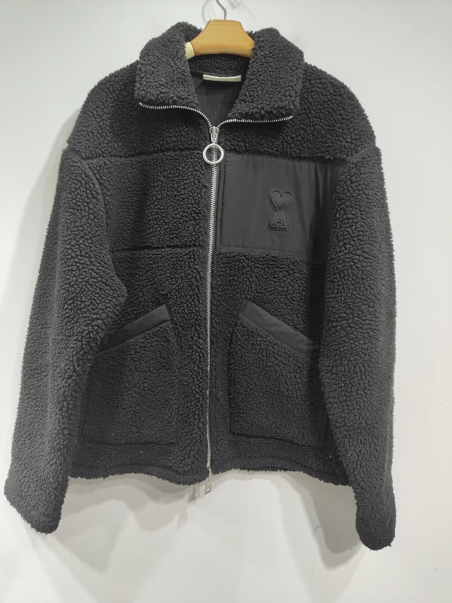 AMI AMI Men's Black Lamb Wool Coat K29 Size US S / EU 44-46 / 1 - 1 Thumbnail