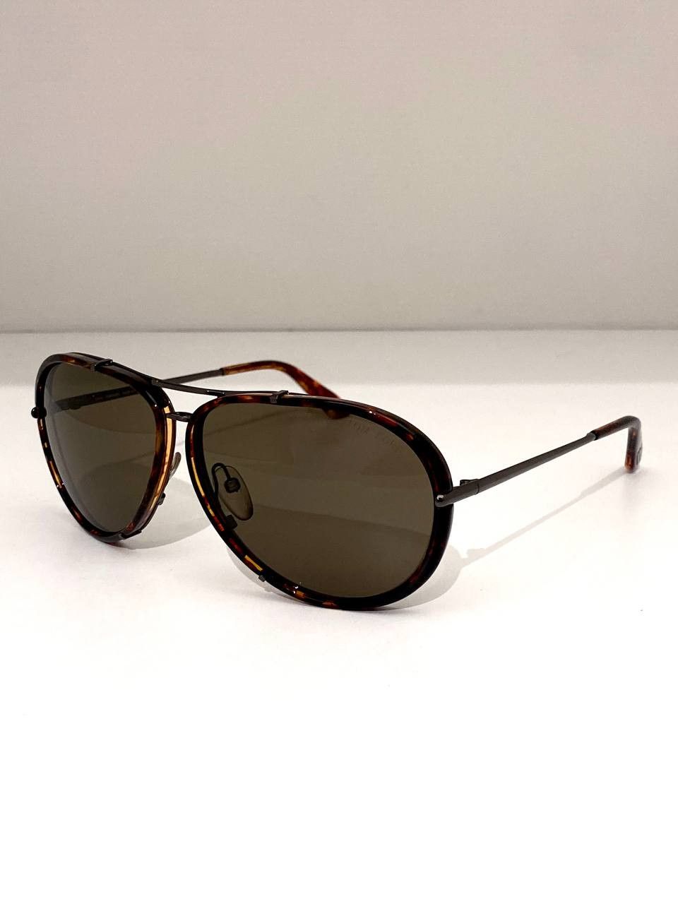 Tom Ford Tom Ford Cyrille Havana Aviator Pilot Vintage TF Sunglasses Size ONE SIZE - 5 Thumbnail